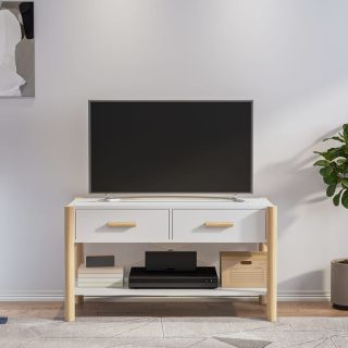 Тумба под ТВ, белая, 82 x 38 x 45 см, искусственное дерево