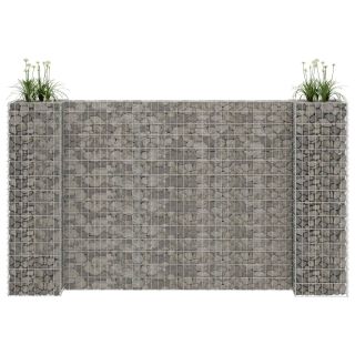 Ящик для рассады из габиона в форме буквы Н, стальная проволока, 260 x 40 x 150 см