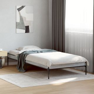 voodiraam, hall Sonoma tamm, 90 x 190 cm, tehispuit ja metall