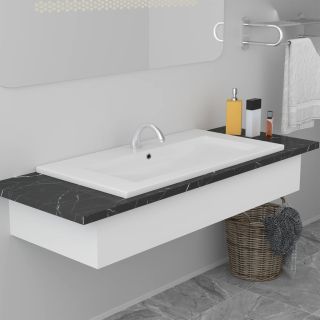 sisseehitatud valamu, 81 x 39,5 x 18,5 cm, keraamiline, valge