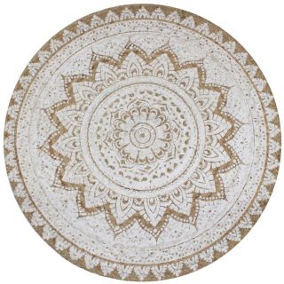 vaip, punutud džuut, trükimustriga, 150 cm, ümmargune