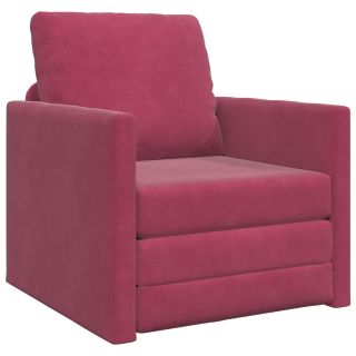Põrandadiivan 2-in-1 Burgundiapunane 74x77x81 cm Velvet