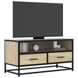 Тумба под ТВ, дуб Сонома, 80x34,5x40 см, искусственное дерево и металл
