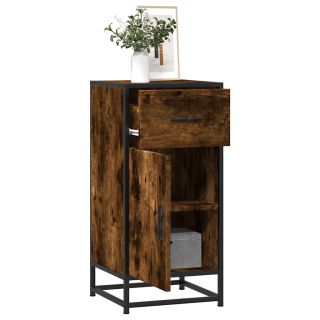 puhvetkapp, suitsutatud tamm, 35,5x35x76cm, tehispuit ja metall