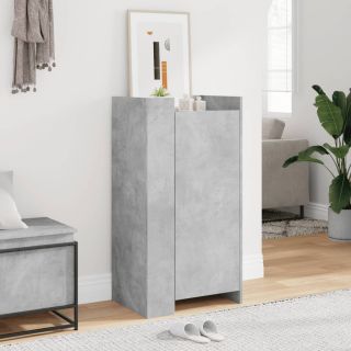 Тумба для обуви, бетонно-серая, 52 x 37,5 x 100 см, искусственное дерево