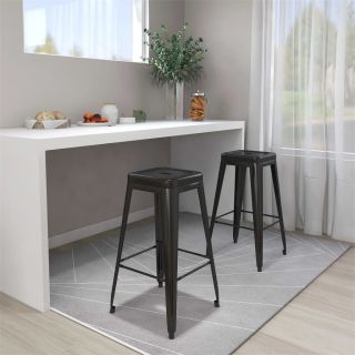 baaritoolid virnastatavad, 2 tk, must, metall