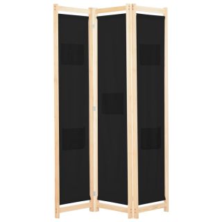 3 paneeliga sirm, must, 120 x 170 x 4 cm, kangas