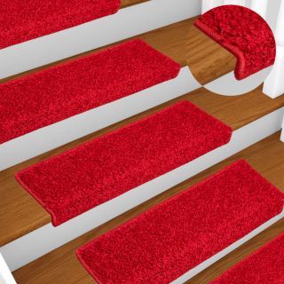 Коврики для лестницы 10 шт., 65 x 21 x 4 см, красные
