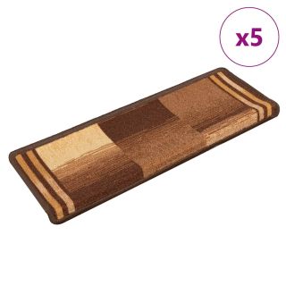 самоклеящиеся коврики для лестницы 5 шт., 65x21x4 см, коричневые