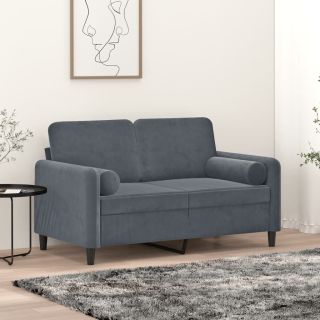 dekoratiivpadjad 2 tk, tumehall, Ø15 x 50 cm, samet