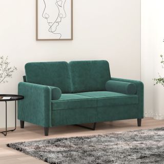 dekoratiivpadjad 2 tk, tumeroheline, Ø15 x 50 cm, samet