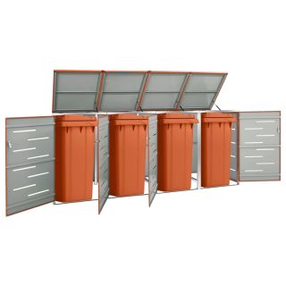 nelja prügikasti kuur 276,5x77,5x112,5 cm, roostevaba teras