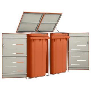 kahe prügikasti kuur 138x77,5x112,5 cm, roostevaba teras