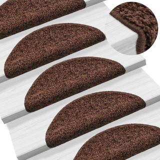 Коврики для лестницы 10 шт., 56 x 17 x 3 см, коричневые