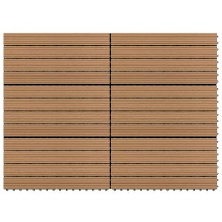 terrassiplaadid, 6 tk, WPC, 60 x 30 cm, 1,08 m², pruun