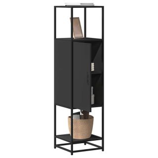 Highboard Black 35,5x35x139 cm Engineered Wood and Metal