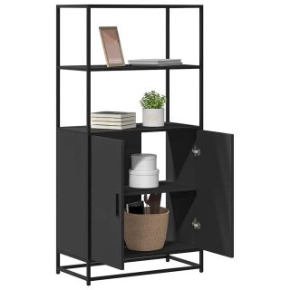 Highboard Black 68x35x139 cm Engineered Wood and Metal