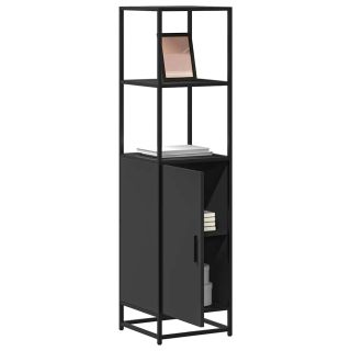 Highboard Black 35,5x35x139 cm Engineered Wood and Metal