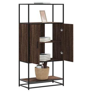 Высокая доска из коричневого дуба 68x35x139 см. Инженерная древесина и металл.