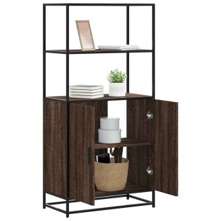 Highboard pruun tamm 68x35x139 cm Engineered Wood and Metal