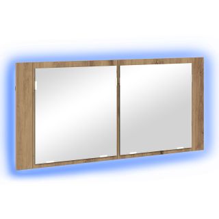 LED peeglikaap Käsitööne tamm 100x12x45 cm Tehispuit
