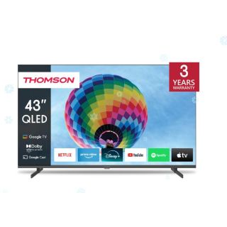 TV Set|THOMSON|43|4K/Smart|QLED|3840x2160|Wireless LAN|Bluetooth|Google TV|Black|43QG4S14