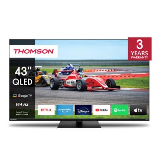 TV Set|THOMSON|43|4K/Smart|QLED|3840x2160|Wireless LAN|Bluetooth|Google TV|Black|43QG7C14