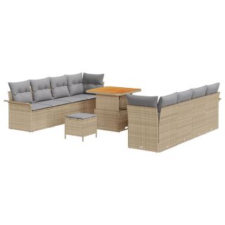 11-osaline ai sofa komplekt padjadega Beež Polürotang Akaatsia,2-kohaline ai sofa hoiukohaga & padjadega Beež Polürotang,3-osaline ai söögikomplekt padjadega Beež Polürotang Akaatsia