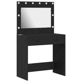 Tualettlaud LED Valgusega Must Dublex 78,5x41x135 cm