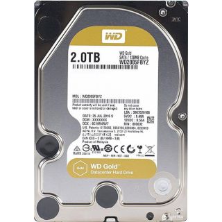 HDD|WESTERN DIGITAL|Gold|2TB|SATA 3.0|128 MB|7200 rpm|3,5|WD2005FBYZ