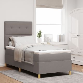 kastipõhja voodi madratsiga taupe 100x200 cm kangas