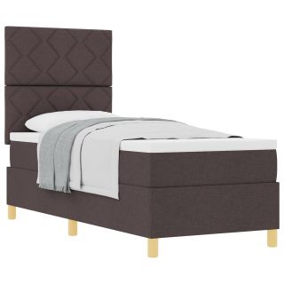 Kastpringi voodi madratsiga Tume pruun 80x200 cm Kangas