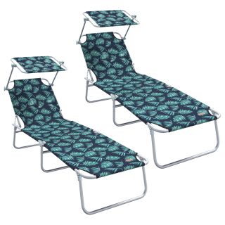 Kokkupandavad Lamamistoolid 2 tk Katuse Lillemustri 600D Oxford Kangas