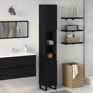 Vannitoakapid Must Tamme 30x30x190 cm Tehispuit