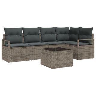 5-osaline aedsofa komplekt koos padjadega must polü rattan,2-istmeline aedsofa koos padjadega hall polü rattan