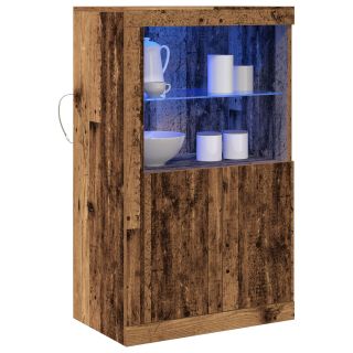 külmkapp LED-valgustusega vana puit 60,5x37x100 cm