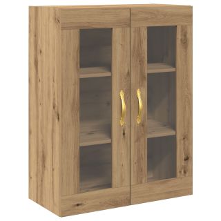 Seinale paigaldatav kapp klaasist ustega Artisan Oak 69,5x34x90 cm