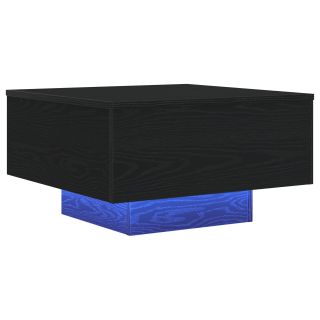 Kohvilaud LED-valgustitega Must Tamme 55x55x31 cm