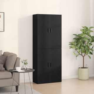 Kapp 2 tk Must Tamme 69,5x34x180 cm Tehispuust