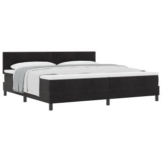Vedrustatud Voodi Madratsiga Must 200x200 cm Veluur