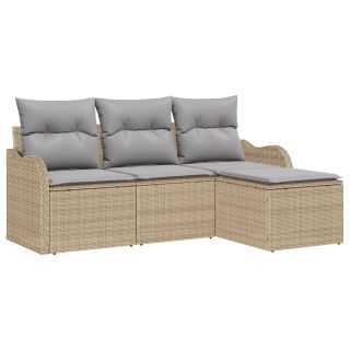 4-osaline aia diivanite komplekt padjadega beež polü rattan,2-kohaline aia diivan koos panipaiga & padjadega beež polü rattan