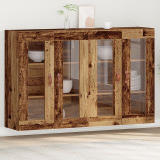 Seinale Kinnitatavad Kapid 2 tk Vana Puit 69.5x34x90 cm