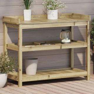 riiulitega istutuslaud, 108 x 45 x 86,5 cm, immutatud männipuit