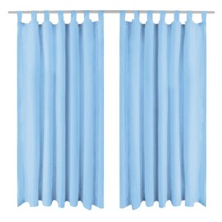 aasadega mikrosatiinist kardinad 2 tk 140 x 225 cm, türkiis