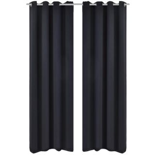 pimendavad kardinad 2 tk metallöösidega 135 x 175 cm, must