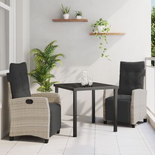 3-osaline aia söögilaudade komplekt Helehall Polü Rattan