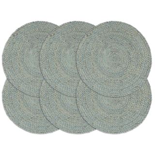 lauamatid 6 tk, oliiviroheline, 38 cm, ümmargune, džuut