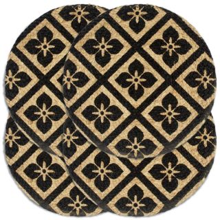 lauamatid 4 tk, must, 38 cm, ümmargune, džuut