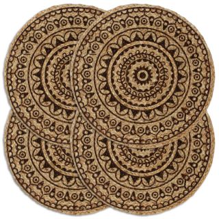 lauamatid 4 tk, tumepruun, 38 cm, ümmargune, džuut