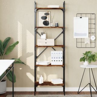 Книжный шкаф, дымчатый дуб, 56x31,5x174 см, искусственное дерево